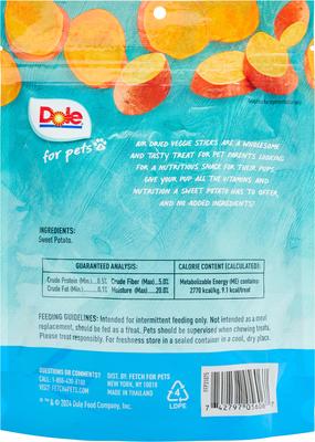 Show full view: Dole Air-Dried Sweet Potato Sticks Dehydrated Dog Treats, 6-oz bag slide 3 of 5