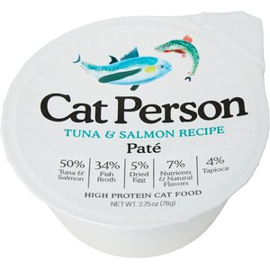 Cat Person by Weruva Tuna & Salmon Grain-Free Pate Wet Cat Food, 2.75-oz cup, case of 24