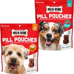 Milk-Bone Pill Pouches with Real Chicken + Hickory Smoked Bacon Flavor Dog Treats