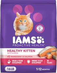 Iams Proactive Health Kitten Salmon Recipe Dry Cat Food, 16-lb bag