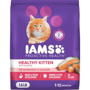 Iams Proactive Health Kitten Salmon Recipe Dry Cat Food, 16-lb bag