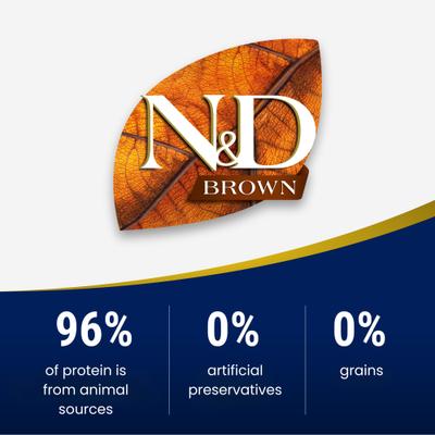 Show full view: Farmina N&D Brown Coat Lamb, Norwegian Kelp & Carrot Puppy Mini Dry Dog Food, 3.3-lb bag slide 4 of 10