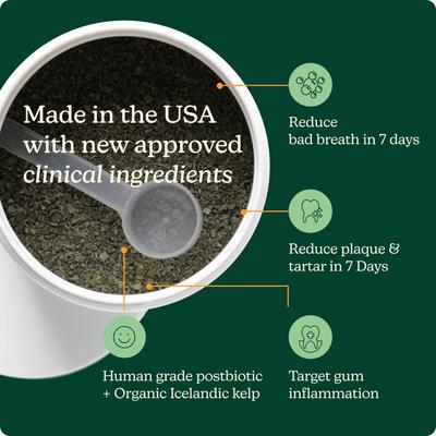 Show full view: Reggie Bright Bite Kelp Flavored Dental Powder Supplement for Dogs, 60 servings slide 6 of 10