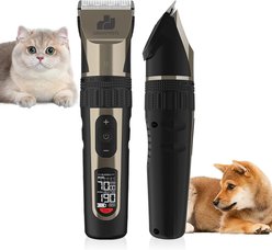 GroovyPets Cordless 5-Speed Quiet Dog & Cat Hair Clipper with LCD Display, Black
