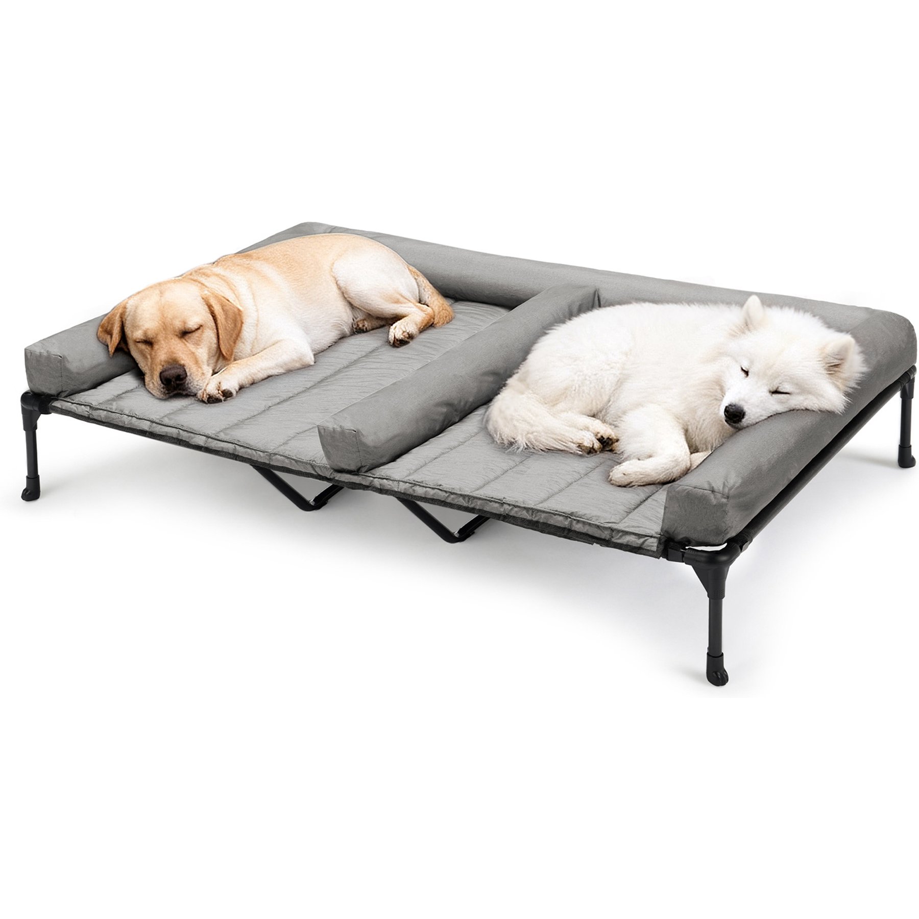 Veehoo Double Dog Elevated Dog Bed, Sky Grey, XX-Large