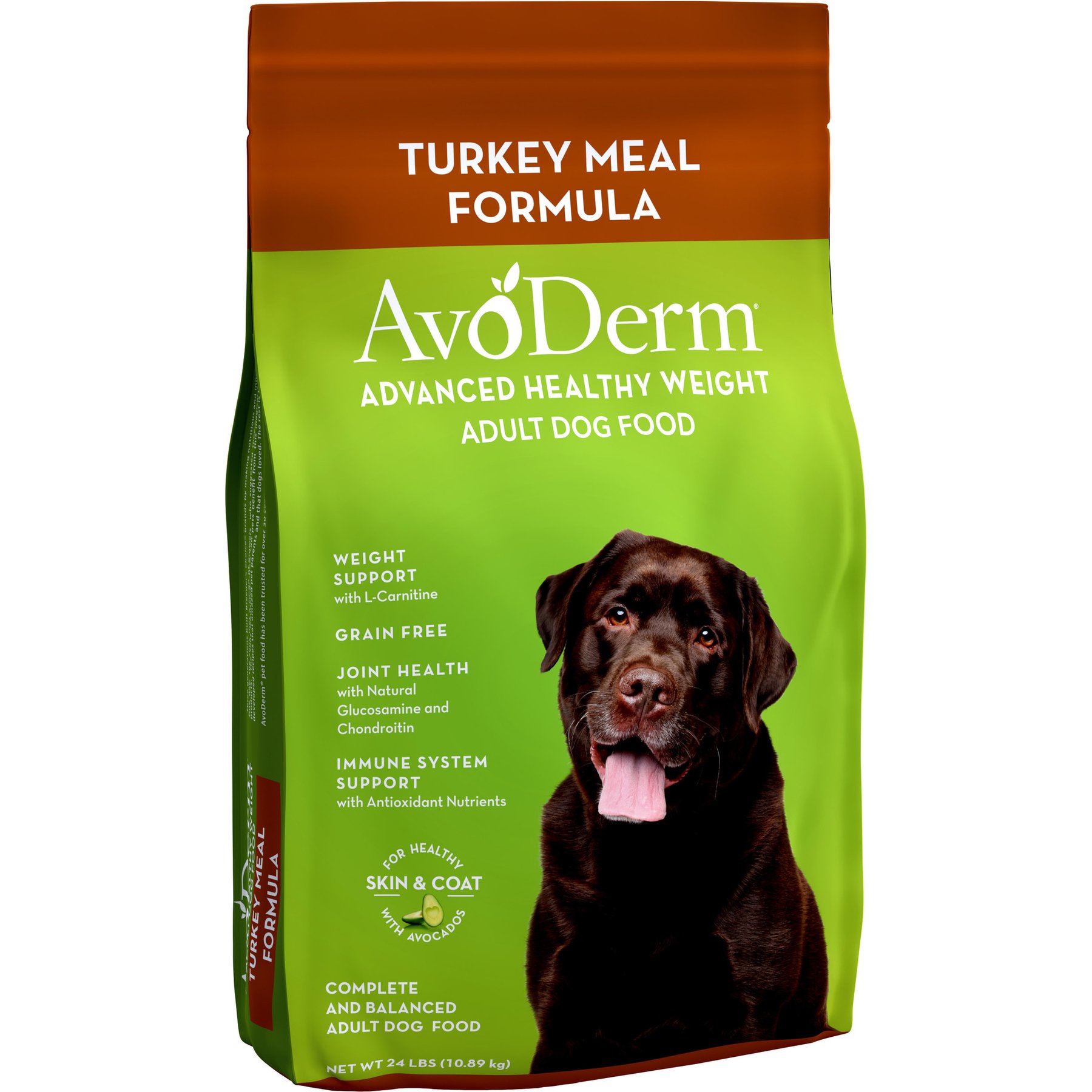 AvoDerm Advanced Healthy Weight Turkey Meal Formula Grain-Free Dry Dog Food, 24-lb bag