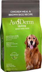 AvoDerm Senior Chicken Meal & Brown Rice Recipe Dry Dog Food, 26-lb bag