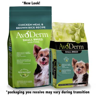 Show full view: AvoDerm Chicken Meal & Brown Rice Recipe Small Breed Adult Dry Dog Food, 7-lb bag, bundle of 2 slide 3 of 8