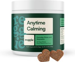 Reggie Anytime Calming Chew Peanut Butter & Pork Flavored Soft Chew Calming Supplement for Dogs, 60 count