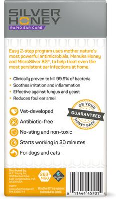 Show full view: Silver Honey Rapid Ear Care Manuka Honey & MicroSilver BG Vet Strength 10-Day Regimen Dog & Cat 1 Ear Cleaner slide 9 of 11