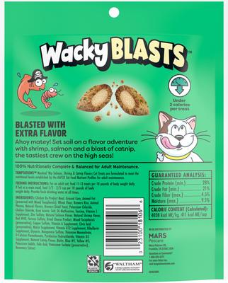Show full view: Temptations Wacky Blasts Nautical ‘Nip Flavor Crunchy Cat Treats, 6.3-oz pouch slide 3 of 10