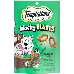 Temptations Wacky Blasts Nautical ‘Nip Flavor Crunchy Cat Treats, 3-oz pouch