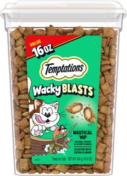 Temptations Wacky Blasts Nautical ‘Nip Flavor Crunchy Cat Treats, 16-oz tub