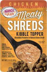 Against the Grain Shreds Slow Cooked Shredded Chicken Kibble Urinay Tract Health Gluten Free Dog Food Topper, 2.8-oz pouch, case of 24