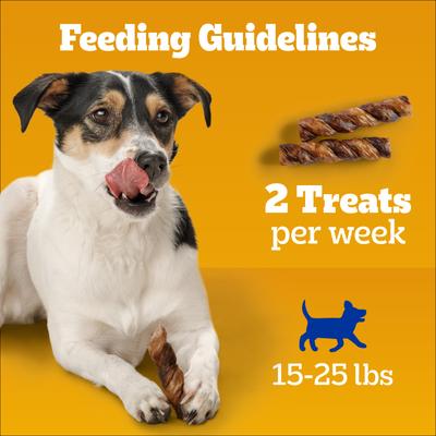 Show full view: Pedigree Twisty Chews Chicken & Beef Flavor Long-Lasting Hard Chew Dog Treats, Small, 10 count slide 7 of 9