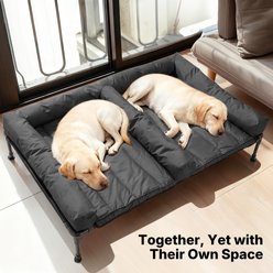 Veehoo Cooling Raised Elevated Double Dog Bed, Black, XX-Large slide 2 of 7