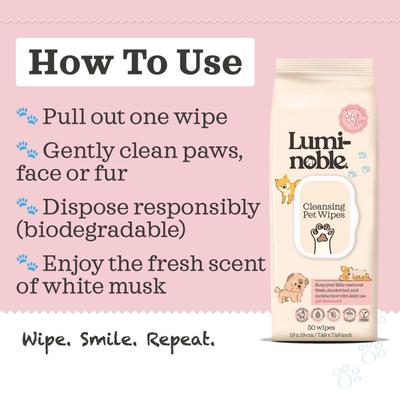 Show full view: Lumi-noble Cleansing Puppy Dog Wipes, 50 count slide 5 of 7
