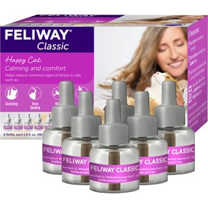 Feliway Classic Calming Diffuser Refill for Cats, 30 day, 6 count