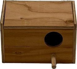 YML IWNB7 Wooden Bird Nest Box with Lid & Perch