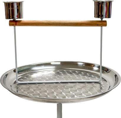 Show full view: YML PS22SS 22-in Stainless Steel Parrot Stand Bird Perch with Cups slide 3 of 3