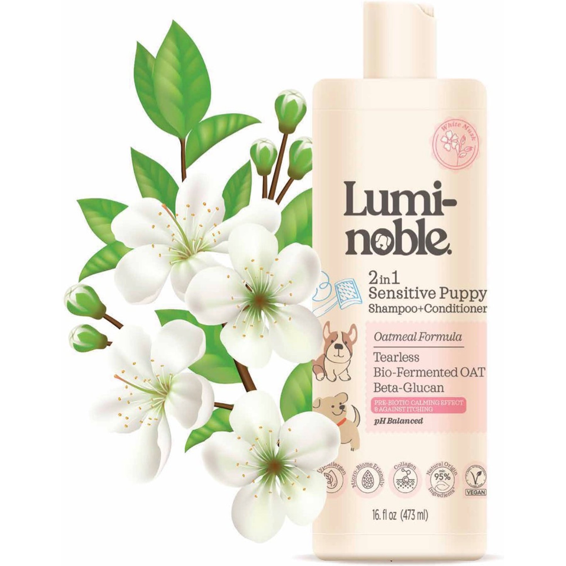 Lumi-noble 2in1 Puppy Shampoo + Conditioner, 16-fl oz bottle