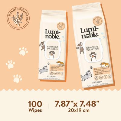 Show full view: Lumi-noble Cleansing Dog, Cat & Small Pet Wipes, 100 count slide 6 of 7