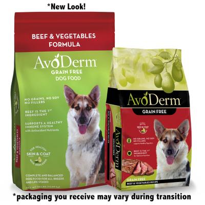Show full view: AvoDerm Beef & Vegetables Recipe Grain-Free Dry Dog Food, 24-lb bag slide 3 of 10