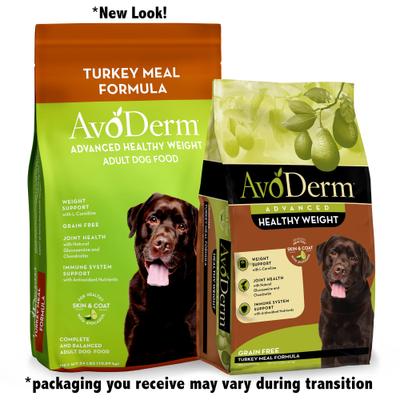 Show full view: AvoDerm Advanced Healthy Weight Turkey Meal Formula Grain-Free Dry Dog Food, 24-lb bag slide 3 of 9