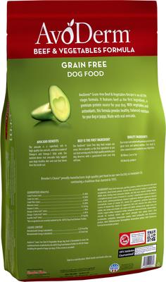 Show full view: AvoDerm Beef & Vegetables Recipe Grain-Free Dry Dog Food, 24-lb bag slide 4 of 10