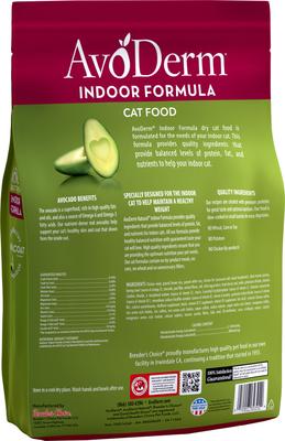 Show full view: AvoDerm Natural Indoor Hairball Care Formula Adult Dry Cat Food, 11-lb bag slide 4 of 11