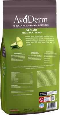 Show full view: AvoDerm Senior Chicken Meal & Brown Rice Recipe Dry Dog Food, 4.4-lb bag slide 4 of 9