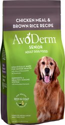AvoDerm Senior Chicken Meal & Brown Rice Recipe Dry Dog Food, 4.4-lb bag