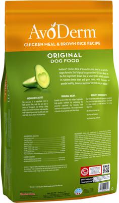 Show full view: AvoDerm Original Chicken Meal & Brown Rice Recipe Adult Dry Dog Food, 30-lb bag slide 4 of 9