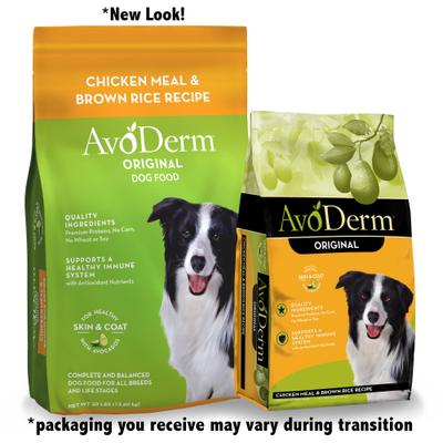 Show full view: AvoDerm Original Chicken Meal & Brown Rice Recipe Adult Dry Dog Food, 15-lb bag slide 3 of 9