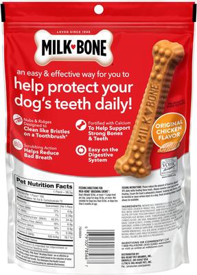 Show full view: Milk-Bone Original Brushing Chews Large Chicken Flavor Daily Dental Dog Treats, 6 count slide 4 of 12