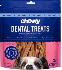 Chewy Natural Bacon Flavor Dental Chew Dog Treats (FORMERLY TRUE ACRE FOODS), 32 count