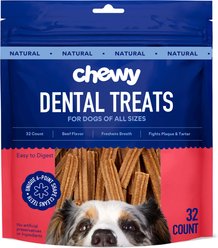 Chewy Natural Beef Flavor Dental Chew Dog Treats (FORMERLY TRUE ACRE FOODS), 32 count