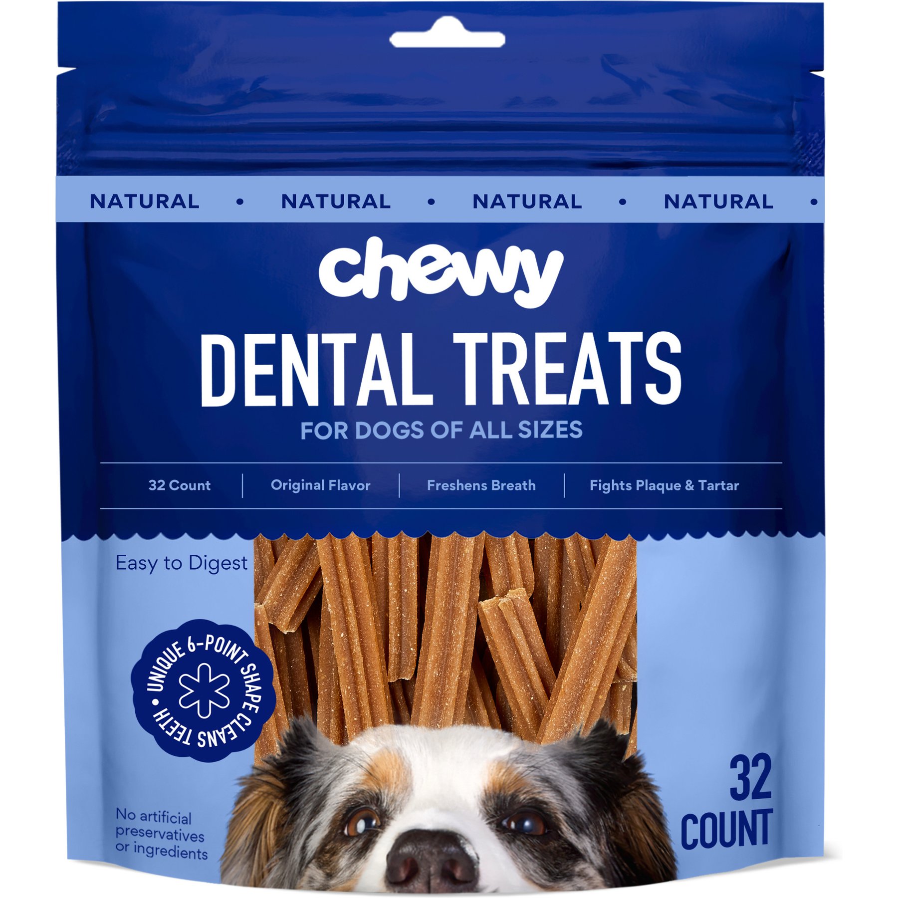Chewy Made Natural Original Flavor Dental Chew Dog Treats (FORMERLY TRUE ACRE FOODS), 64 count bundle