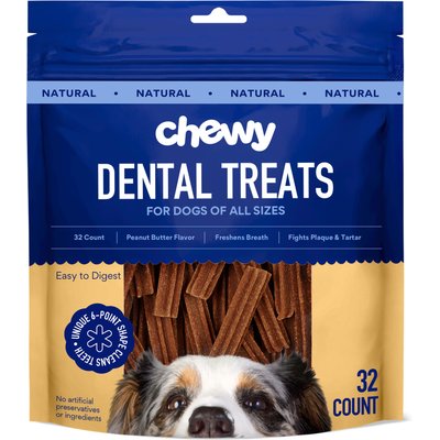 Chewy Made Chewy Made Natural Peanut Butter Flavor Dental Chew Dog Treats (FORMERLY TRUE ACRE FOODS), 64 count bundle