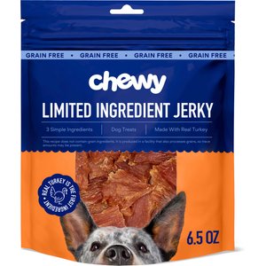 Chewy Made Limited Ingredient Turkey Jerky Natural Grain-Free Dog Treats (FORMERLY AMERICAN JOURNEY), 6.5-oz bag