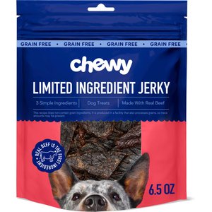 Chewy Limited Ingredient Beef Jerky Natural Grain-Free Dog Treats (FORMERLY AMERICAN JOURNEY), 6.5-oz bag