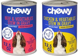 Chewy Stews Poultry & Beef Variety Pack Grain-Free Canned Dog Food (FORMERLY AMERICAN JOURNEY), 12.5-oz can, case of 12