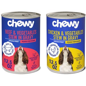 Chewy Stews Poultry & Beef Variety Pack Grain-Free Canned Dog Food (FORMERLY AMERICAN JOURNEY), 12.5-oz can, case of 12