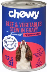 Chewy Stews Beef & Vegetables in Gravy Grain-Free Canned Dog Food (FORMERLY AMERICAN JOURNEY), 12.5-oz can, case of 12