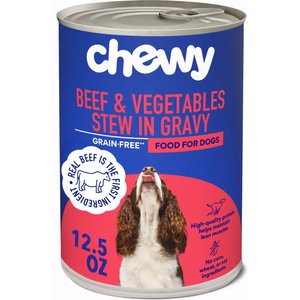Chewy Stews Beef & Vegetables in Gravy Grain-Free Canned Dog Food (FORMERLY AMERICAN JOURNEY), 12.5-oz can, case of 12
