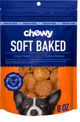 Chewy Soft-Baked Turkey Recipe Grain-Free Dog Treats (FORMERLY AMERICAN JOURNEY), 8-oz bag