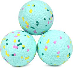 Body Glove Tough Ball Dog Toy, Teal Confetti, 3 count, 3-in