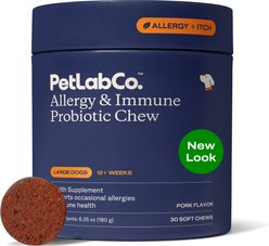 PetLabCo. Allergy Immune Probiotic Chew Allergy Supplement for Large Dogs, 30 count