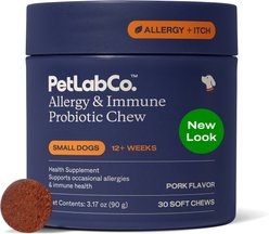 PetLabCo. Allergy Immune Probiotic Chew Allergy Supplement for Small Dogs, 30 count