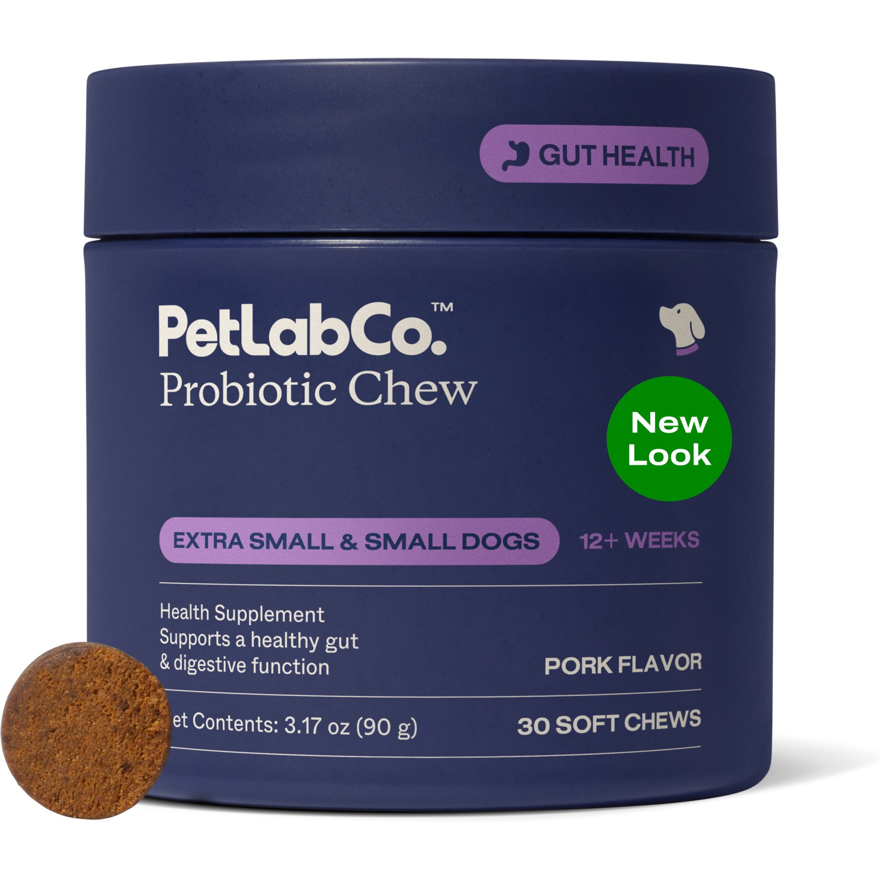 PetLabCo. Probiotics Pork Flavored Soft Chew Supplement for Small Dogs, 30 count